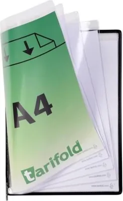 Produktbild von Sichttafel Foldfive A4 mit 5 Sichttaschen VE=5 Stück schwarz