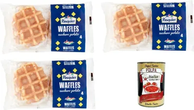 Produktbild von 3x Brioche Pasquier Waffeln Perlzucker 4 x 45 g+ Italian Gourmet Polpa 400g