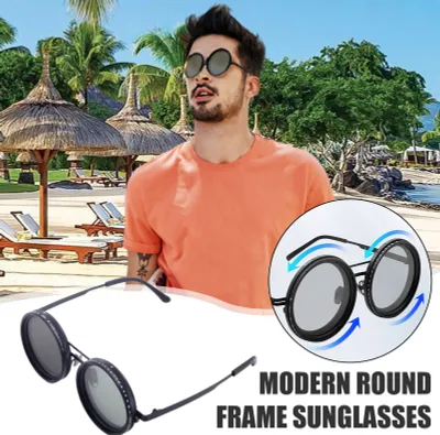 Produktbild von Runde polarisierte Sonnenbrille für Herren mit fortschrittlicher ND-Filtertechnologie, Infinity Dimming für mehr Komfort, multifunktionale Brille für Outdoor-Abenteuer und den täglichen Gebrauch