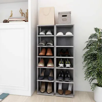Produktbild von "im Angebot" Schuhschränke 2 Stk. Betongrau 27,5x27x102 cm - Schuhregale CC20815