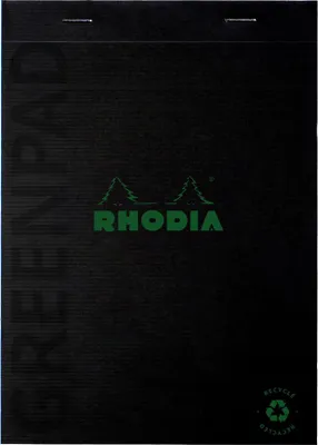 Image de RHODIA Bloc-notes GREENPAD DIN A4+ quadrillé noir 70 feuilles