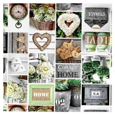 Produktbild von Wachstuch Tischdecke Garten Love Herz Patchwork (140 cm rund)
