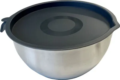 Image de MICHELINO Bol mélangeur en acier inoxydable avec couvercle : robuste et polyvalent 4,5 litres