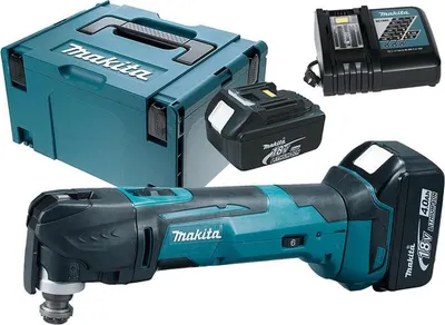 Image de Makita DTM51RFJX1 - Cutter de Meuleuse multifonctions (18 V, 3 Ah, Lithium-Ion, accessoires inclus)