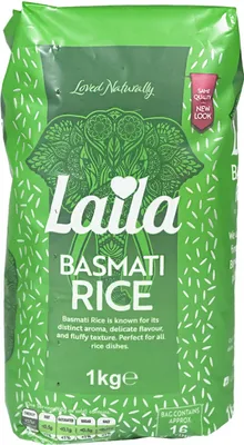 Immagine prodotto di Riso Basmati Laila di in quattro formati, peso: 1 kg
