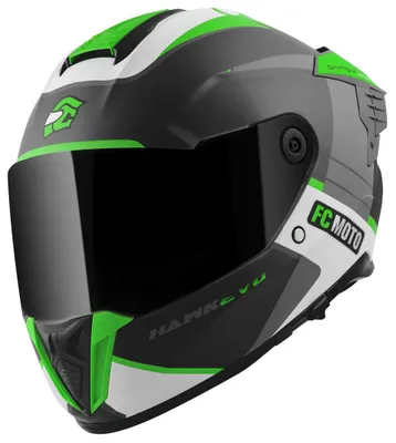 Produktbild von FC-Moto Hawk EVO-X Helm, schwarz matt/grün/weiß, L