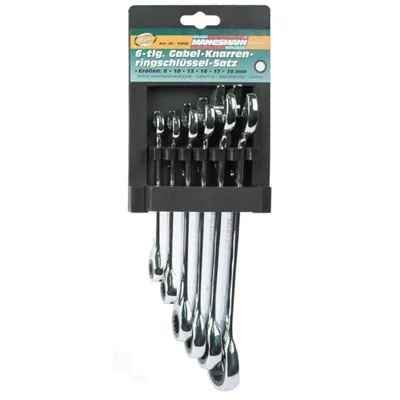 Image de Jeu de clés à fourche à cliquet Mannesmann, 6 pièces