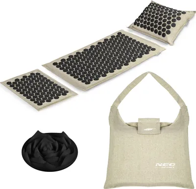 Produktbild von Neo-Sport NS-902 Akupressurmatte mit Noppen, grau und schwarz