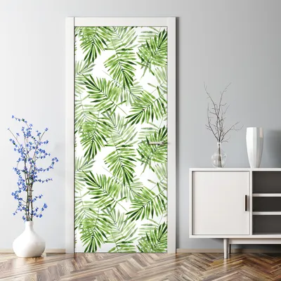 Produktbild von Dekorative Türtapete selbstklebend Türposter Tapete Türaufkleber Exotische Blätter 77 x 200 cm