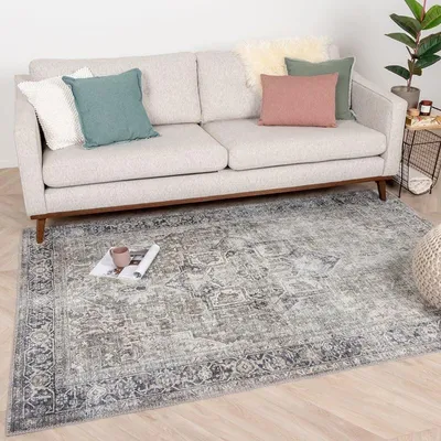 Produktbild von Volero - Teppich Vintage - Lugan Grün Grau - 160x230 cm - Wohnzimmer, Esszimmer, Schlafzimmer - Klassik, Industrielle, Modern, Orientalisch