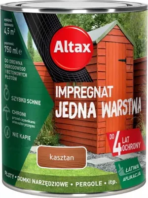 Zdjęcie produktu dla Impregnat jedna warstwa do drewna i betonu kasztan 0,75l