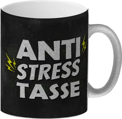 Produktbild von Anti-Stress-Becher Glitzer-Glitzer-Kaffeebecher mit angespanntem Motiv