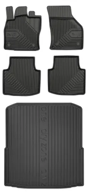Productafbeelding van Rubberen automatten + kofferbakmat voor Skoda Superb III 2015-2023 (liftback) – 5-delig, zwart, op maat – Wielganizator