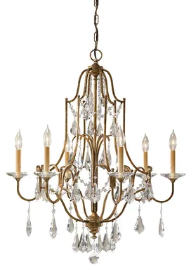 Zdjęcie produktu dla Żyrandol Valentina oksydowany brąz 6xE14x60W kryształ wym:235,6x72,1x72,1cm IP20 Feiss
