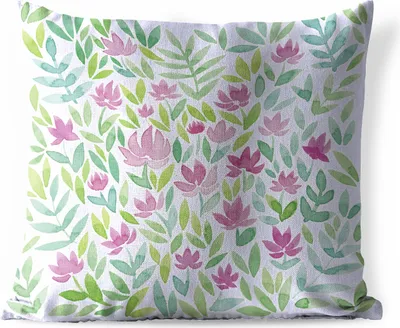 Produktbild von MuchoWow® Outdoor Kissen - Ein Aquarell mit Blumenmuster - 45x45 cm - Wetterfest - Lounge Kissen - Fotokissen - Dekoratives Kissen