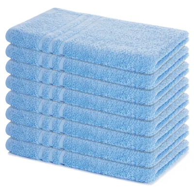 Produktbild von Lavea® 8er Set Handtücher 50x100 cm, Elena, 100% Baumwolle, Frottier Badetuch, Sporthandtuch, 60°C waschbar, Handtuch Set, Delphinblau