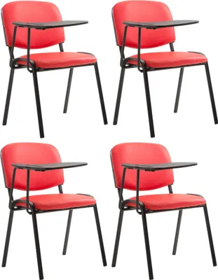 Produktbild von CLP 4er Set Stühle Ken mit Klapptisch Kunstleder gepolstert rot