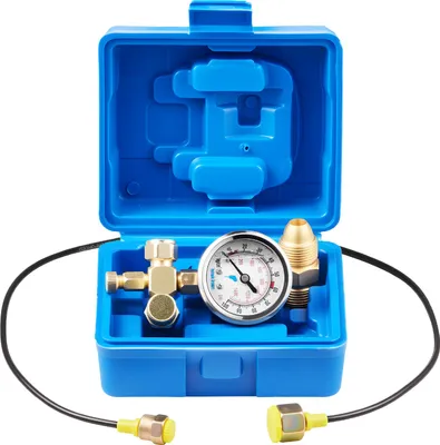 Image de Kit de recharge hydraulique d'azote VEVOR, kit de remplissage d'azote 0-1420 PSI, système de contrôle de pression avec 1 manomètre, 1 tuyau à gaz, 1 corps de valve et 1 adaptateur CGA580 pour engins de chantier