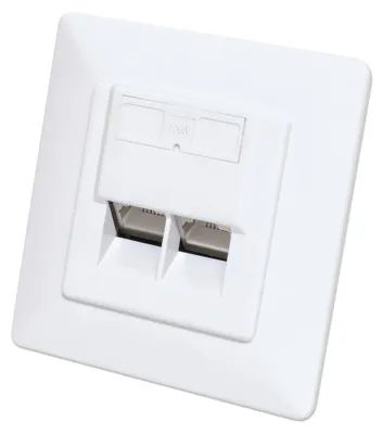 Produktbild von INTELLINET 2-Port Cat6a 10G RJ45-Unterputzdose STP weiß