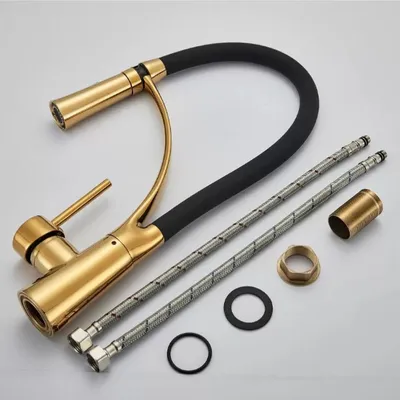 Produktbild von Küchenarmatur, 44Cm, Gold, 360°, Schwenkbarer Auslauf, Pelican Gold