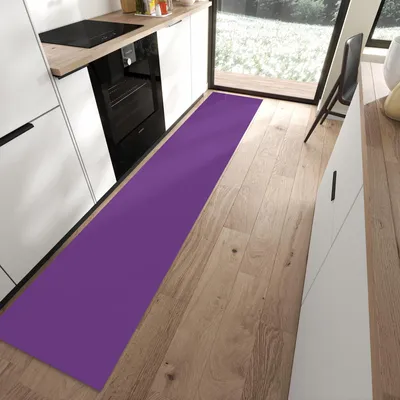 Produktbild von Küchenteppich 60x300cm rutschfest & abwischbar PVC Läufer - Lila Hintergrund II