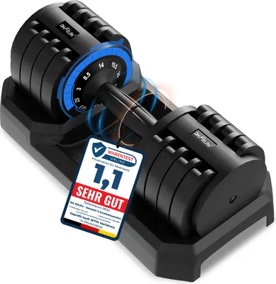 Produktbild von DH FitLife verstellbare Hanteln 3 bis 25 KG mit Abstellbasis für Frauen & Männer Krafttraining, variable Gewichte, Kurzhanteln Set, 1 Stück, 5 Stufen