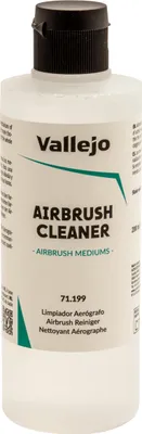 Produktbild von Vallejo Airbrush Cleaner 200 ml. Reiniger für Airbrush-Pistolen. Entfernt Farbreste und schmiert. Produkt zur Pflege und Wartung von Airbrush-Pistolen.