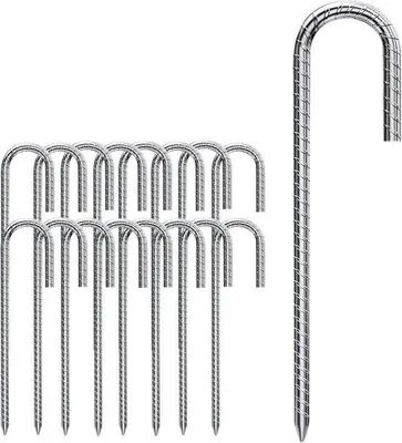 Zdjęcie produktu dla Kotwy do namiotów - Kotwy do mocowania namiotów - Kotwy do mocowania - Stal ocynkowana - 30 cm - Srebrny