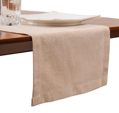 Produktbild von UnboxG Tischläufer 30x120 cm, Leinenoptik, beige, wasserabweisend, maschinenwaschbar, moderner Dekotischläufer für Esstisch