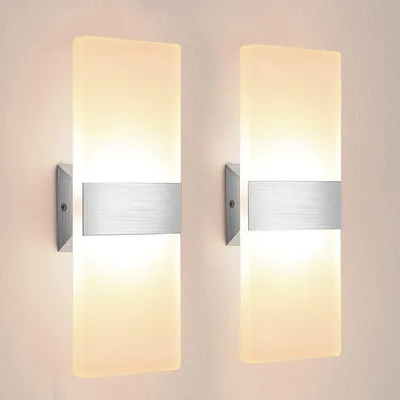 Immagine prodotto di Lureshine, 2 lampade da parete interne, 12W, lampada da parete LED in acrilico