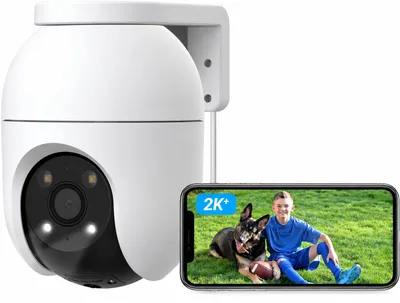 Produktbild von Überwachungskamera 4MP PTZ 2K+ WLAN Außenkamera | 350° schwenkbar, 80° neigbar, Personen- und Fahrzeugerkennung | Farb-Nachtsicht, Sirene im Freien
