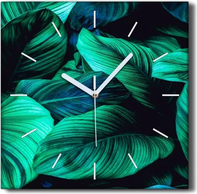 Produktbild von Coloray Hodiny Unikátní 30x30 cm  Tiché hodiny Pro obývací pokoj a kuchyň Nástěnné hodiny Plátno Černé ručičky hodin - Květinové listy