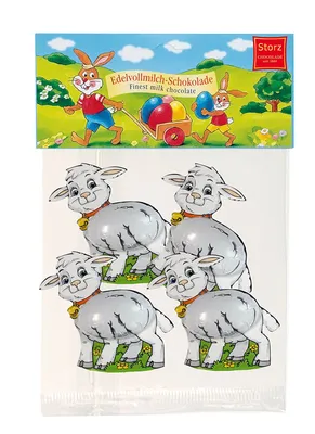 Produktbild von Storz Mini Lämmchen massiv Edelvollmilch Schokolade Oster Figuren 50g