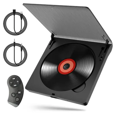 Produktbild von Tragbarer Auto-CD-Player mit USB/AUX – Plug & Play, Anti-Skip & Stoßschutz – Inklusive Lenkradfernbedienung – externer CD-Player mit Kabelaufbewahrung