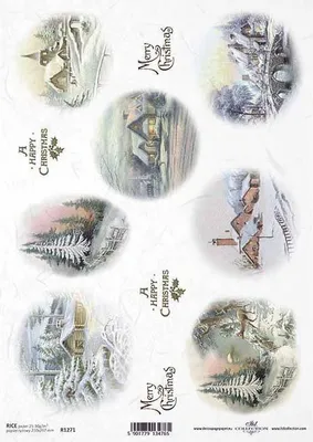 Produktbild von ITD Reispapier Decoupage Bastelpapier Serviettentechnik-R1271 Weihnachten, Winteransichten