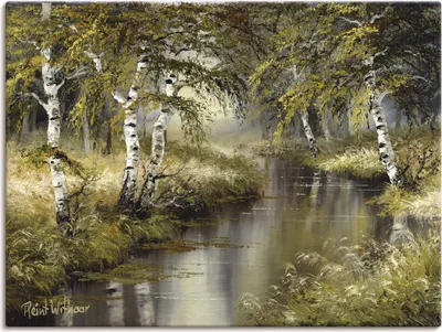 Produktbild von ARTland Leinwandbild Kanal tief im Wald Größe: 80x60 cm
