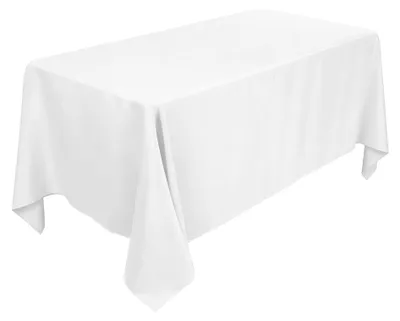 Tischset rechteckig 178x365 cm, 5er-Set, Polyester, weiß