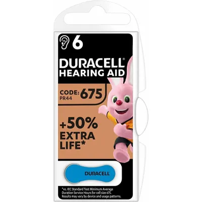 Produktbild von Duracell DA675 6er-Blister / Ultra+ Hörgeräte-Knopfzellen