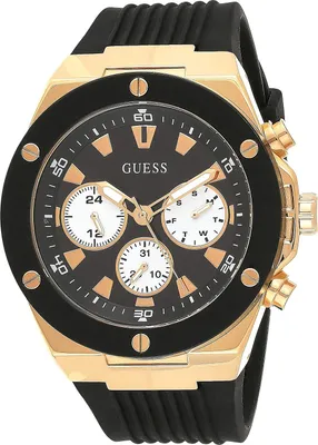 A close-up studio shot of a men's wristwatch.