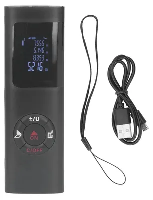 Obrázok produktu pre Laserový merač vzdialenosti, dobíjateľný, LCD displej, dosah 60 metrov