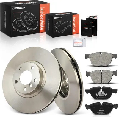 Immagine prodotto di Frankberg 2x dischi freno 4x pastiglie freno asse anteriore per BMW X5 E70 F15 F85 X6 E71 E72 3.0L 4.8L 2006-2018