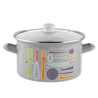 Produktbild von Emalierter Topf mit Deckel EMALIA POLSKA PLESZEW 3,7 l / Emaille Kochtopf