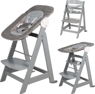 Produktbild von roba Born Up Treppenhochstuhl, Set 2in1, 'Miffy', Babyhochstuhl mit Liegefunktion, ab Geburt, taupe