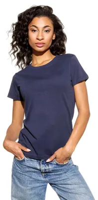 Produktbild von Cotton Prime® 2 Stück Damen T-Shirt O-Neck - Tee XL dunkelblau