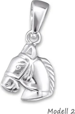 Produktbild von Kinderkette Silber 925 Kette: Pferd Anhänger Halskette für Mädchen Modell 2