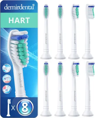 Produktbild von 8er demirdental Harte Aufsteckbürsten für Philips Sonicare | Weiß