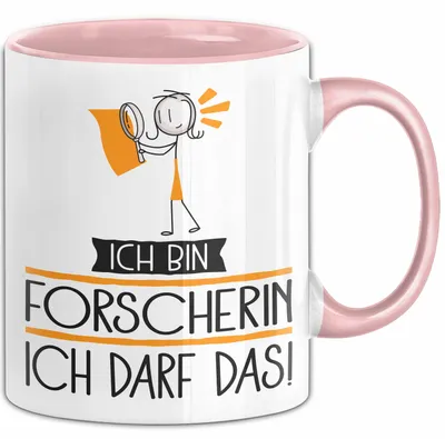 Produktbild von Geschenk für Forscherin Tasse Lustige Geschenkidee Geburtstag Ich Bin Forscherin Ich Darf Das (Rosa)