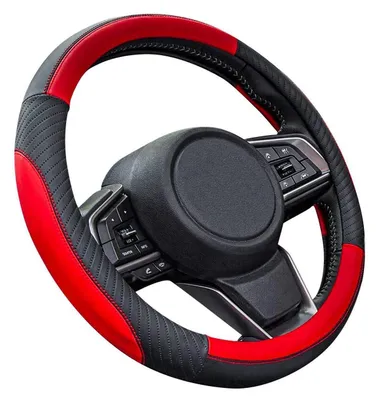 Obrázek produktu pro Potah na volant, kůže, červený, 37-38 cm, protiskluzový, univerzální