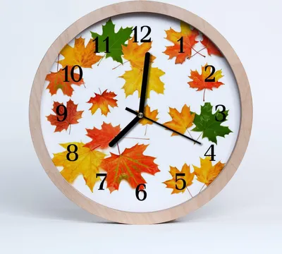 Produktbild von Holzuhr 20fi cm wanduhr - Blätter Natur