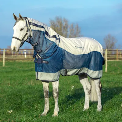Produktbild von Horseware Rambo Summer Series Regendecke Übergangsdecke Navy/Grey Turnout 0g , Horseware Deckengröße:130 cm / 6´0
